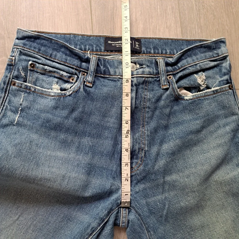 Abercrombie & Fitch Jeans Mens 32x34 Blue Vintage Stretch 90's Slim Light Wash